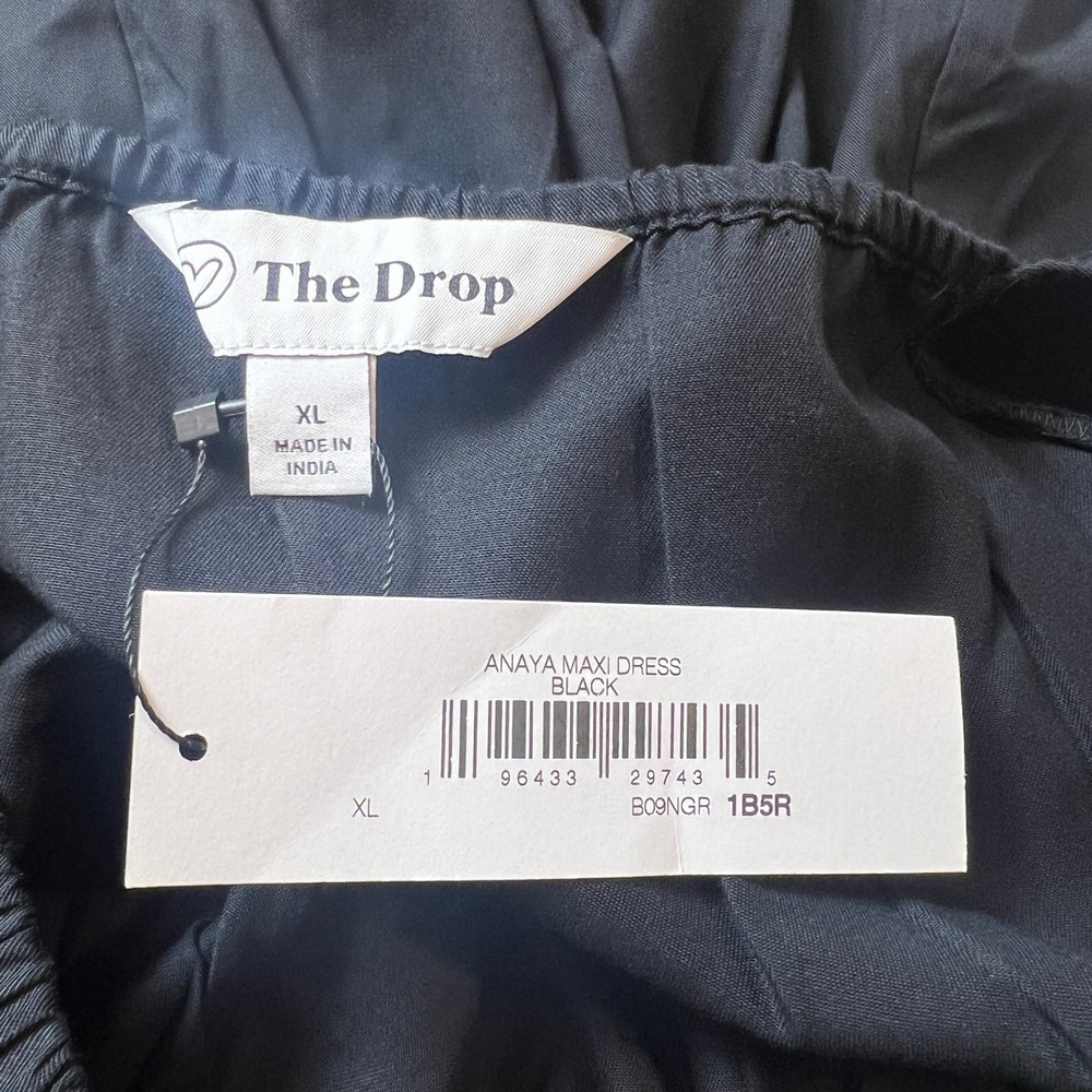 The Drop Women's XL Black Anaya Maxi Dress Tencel Lyocell Minimalist - Picture 6 of 8